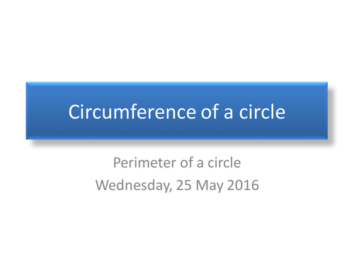 Circumference of a cirle