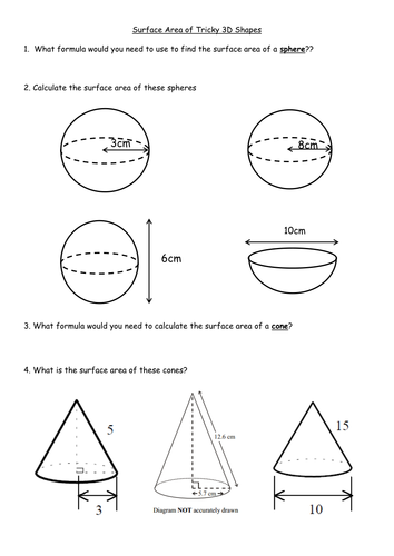 Surface Area of Cones and Spheres