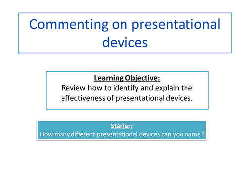 Presentational devices