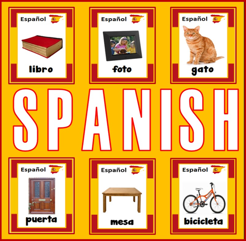 SPANISH AND ENGLISH FLASHCARDS LANGUAGE TEACHING RESOURCES EDUCATION DISPLAY