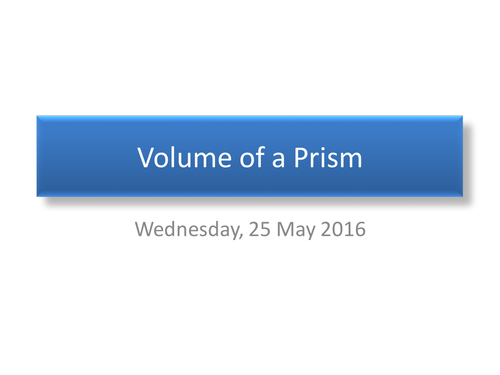 Volume of a Prism