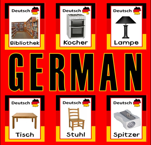 GERMAN AND ENGLISH FLASHCARDS LANGUAGE TEACHING RESOURCES EDUCATION DISPLAY