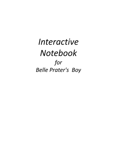 Interactive Notebook for Belle Prater's Boy