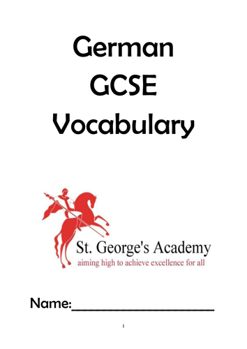 AQA German GCSE Vocabulary 2016