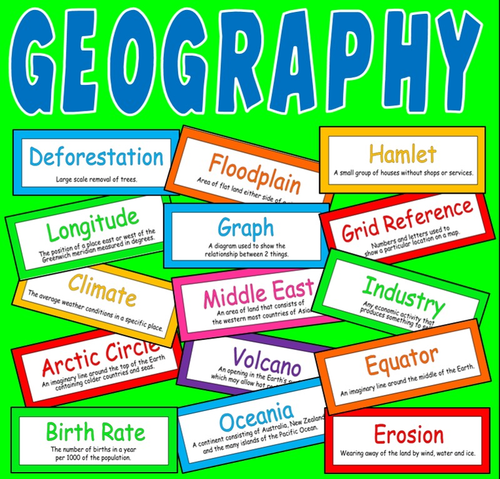 200 GEOGRAPHY FLASHCARDS TEACHING RESOURCES CLASSROOM DISPLAY KEY WORDS