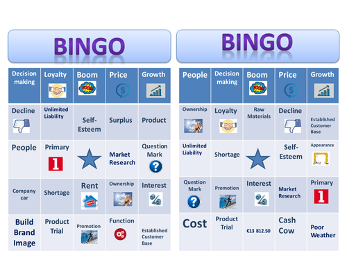 Business Studies Revision Bingo!  (Secondary)