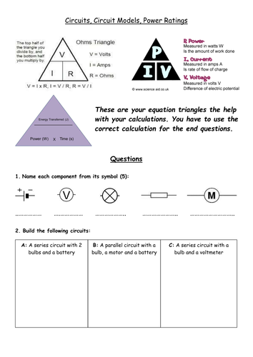 Circuits, Circuit Models and Calculations