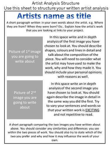 GCSE Art Support Sheets kit by RND86 - Teaching Resources 