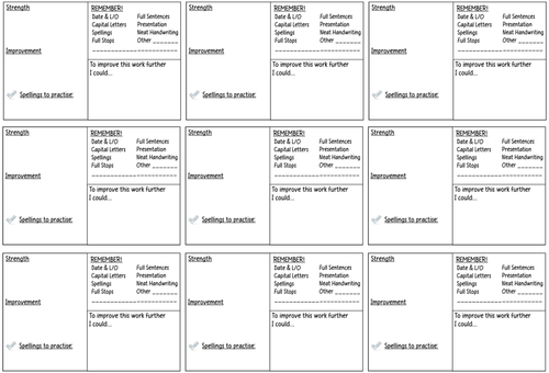 Literacy Marking Stickers