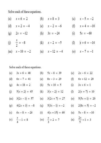 linear equations