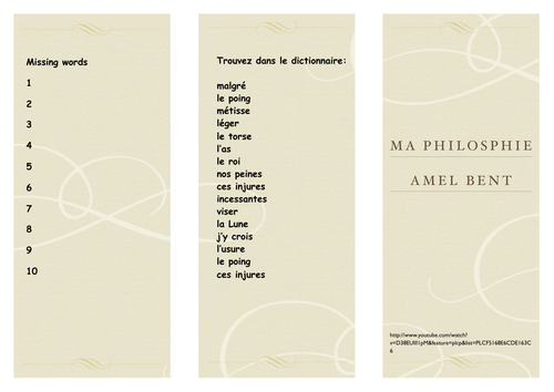 French Song Ma Philosophie by Amel Bent