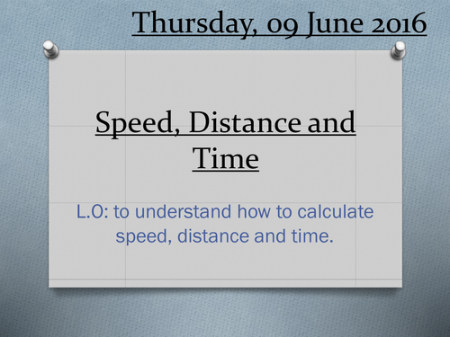 Compound measures - Speed lesson