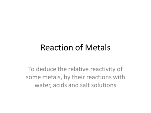 Edexecel reaction of metals