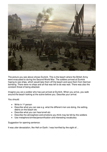 Descriptive Writing Task and Sentence Handouts