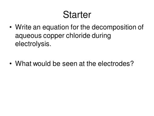 GCSE Chemistry Changes at the electrode