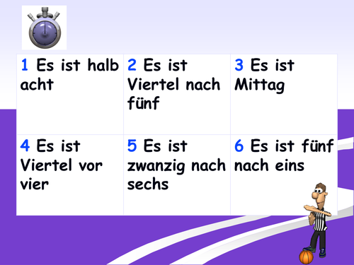 German quiz - times