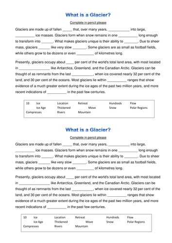 Glacial processes & extent of ice cover in UK