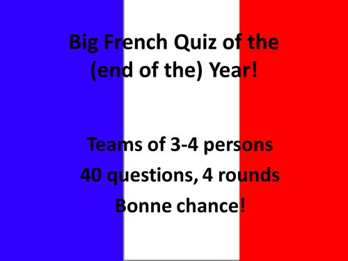 Big French Quiz of the Year