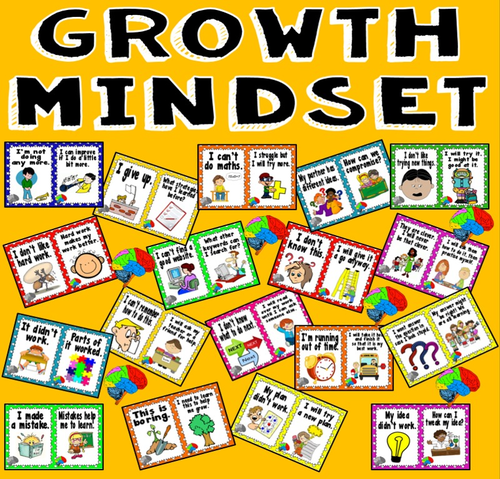 GROWTH MINDSET POSTERS DISPLAY -BRAIN THINKING skills positivity ...