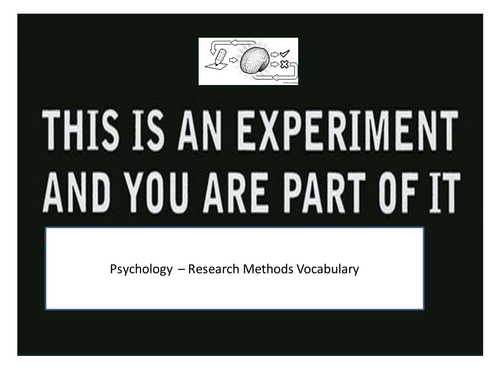 Psychology Research Methods Vocabulary - Activity and Assessment 1