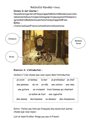 French Teaching Resources. Belleville Rendez-Vous. Links to Le Tour de France. Le cyclisme.