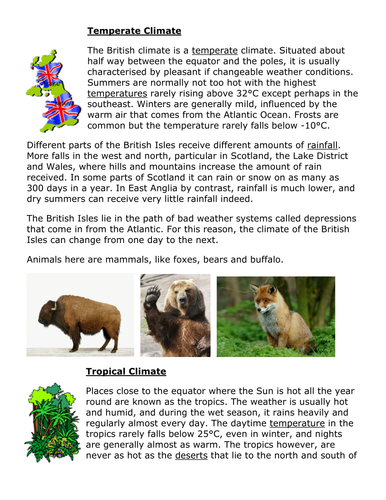 KS3 Climate Zones / Biomes