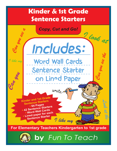 Kinder & 1st Grade Sentence Starters by loriwolfe - Teaching Resources