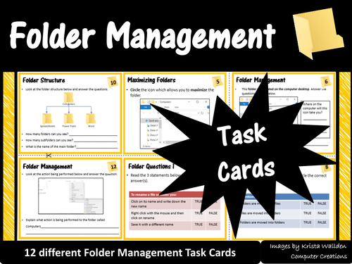 Computer Folder Management Organisation Task Cards