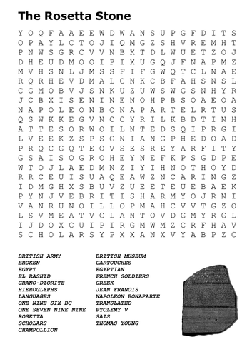 The Rosetta Stone Word Search