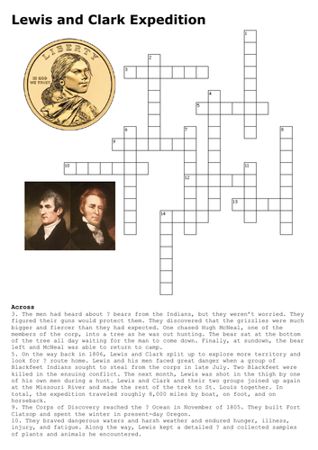 Lewis and Clark Expedition Crossword 