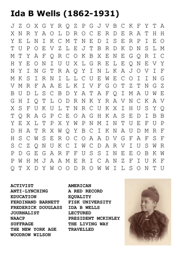 Ida B Wells Word Search 