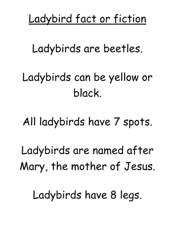 Ladybirds - fact or fiction?