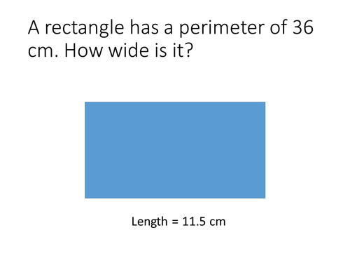 Rectangle Area and Perimeter Problem Solving Questions leading to Algebra