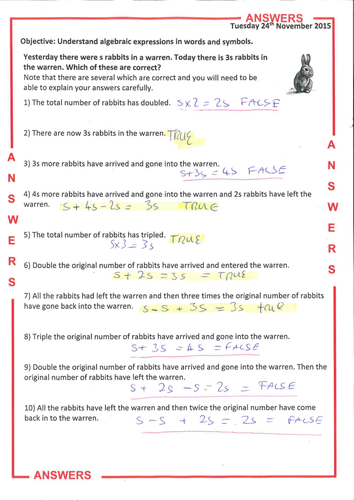 simple algebraic expressions