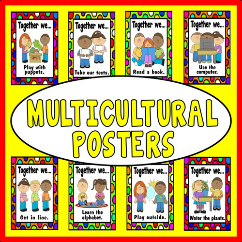 DIVERSITY AND MULTICULTURAL POSTERS -TEACHING RESOURCES DISPLAY EYFS KS 1-2