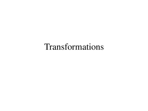 Transformations Review Lesson suitable for GGSE