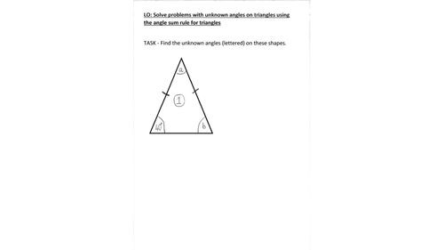 Finding Missing Angles on Triangles Two resources - Differentiated - Maths Mastery - Resource Bundle