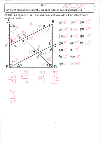 Angles Shapes Triangles Squares Parallel Lines Problem Solving Massive Resource Bundle Maths Mastery