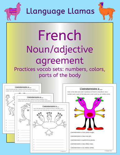 French numbers, colors and parts of the body - noun adjective agreement