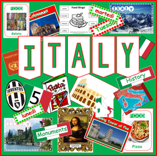 ITALY AND ITALIAN LANGUAGE- MULTICULTURAL AND DIVERSITY RESOURCES DISPLAY GEOGRAPHY