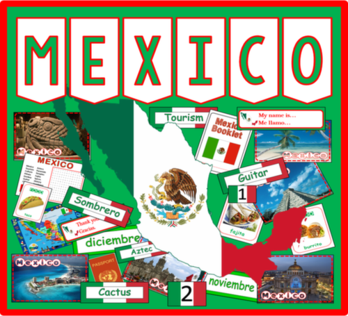 MEXICO / SPANISH LANGUAGE MULTICULTURE DIVERSITY TEACHING RESOURCES DISPLAY GEOGRAPHY
