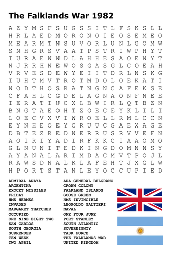 The Falklands War Word Search 
