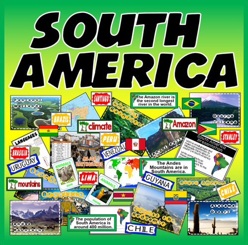 SOUTH AMERICA-   RESOURCES LANGUAGE GEOGRAPHY FEATURES DISPLAY SPANISH PORTUGUESE