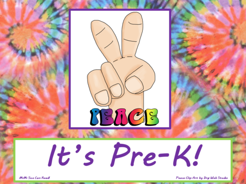 Peace It's Pre-K! Poster/Sign FREE! Tie Dye Classroom Decoration