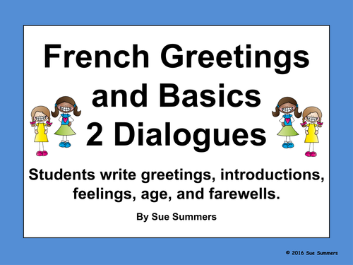 French Greetings and Basics 2 Writing Dialogues