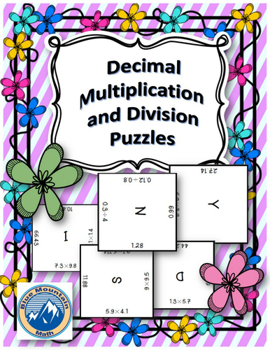 Multiplying and Dividing Decimals Puzzle Set