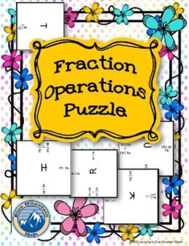 Fractions Operations Puzzle Set