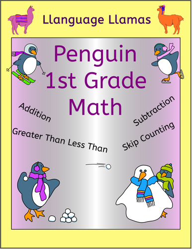 Winter First Grade Math - Penguin Theme