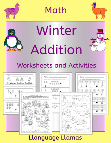 Winter Addition Worksheets and Activities