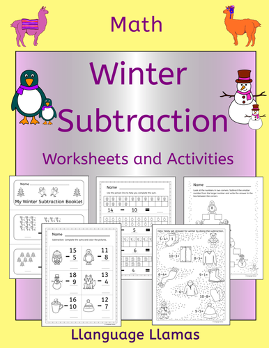 Winter Subtraction Worksheets and Activities